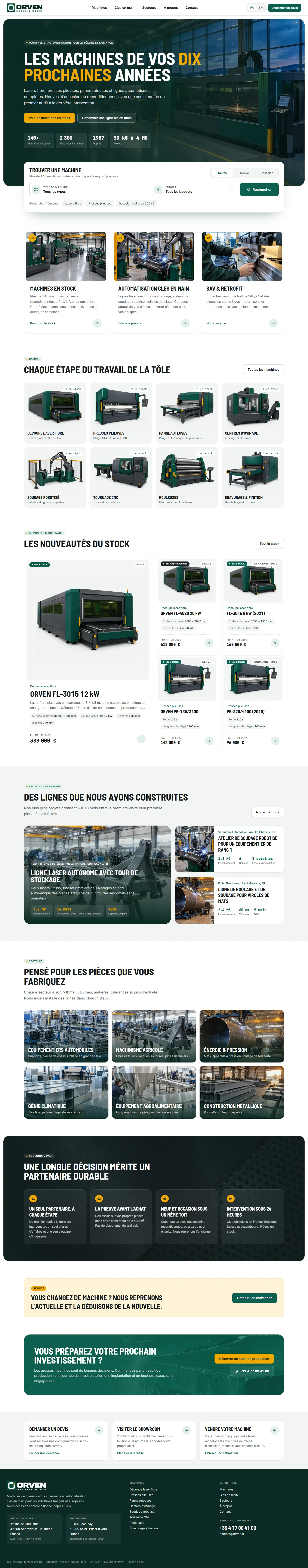 ORVEN website, full homepage