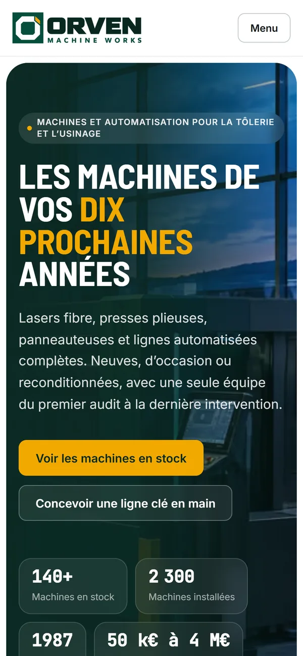 ORVEN website on a phone