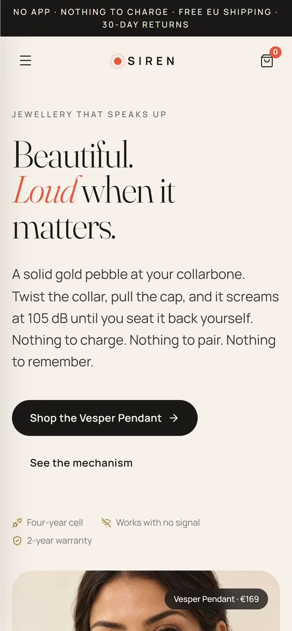 SIREN website on a phone